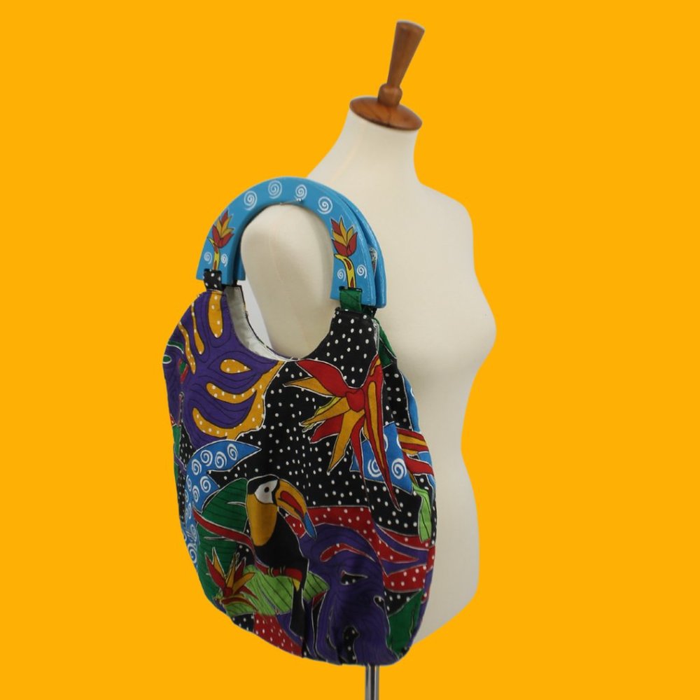 Vintage Tropical Bird Water Resistant Lined Vacation Bag